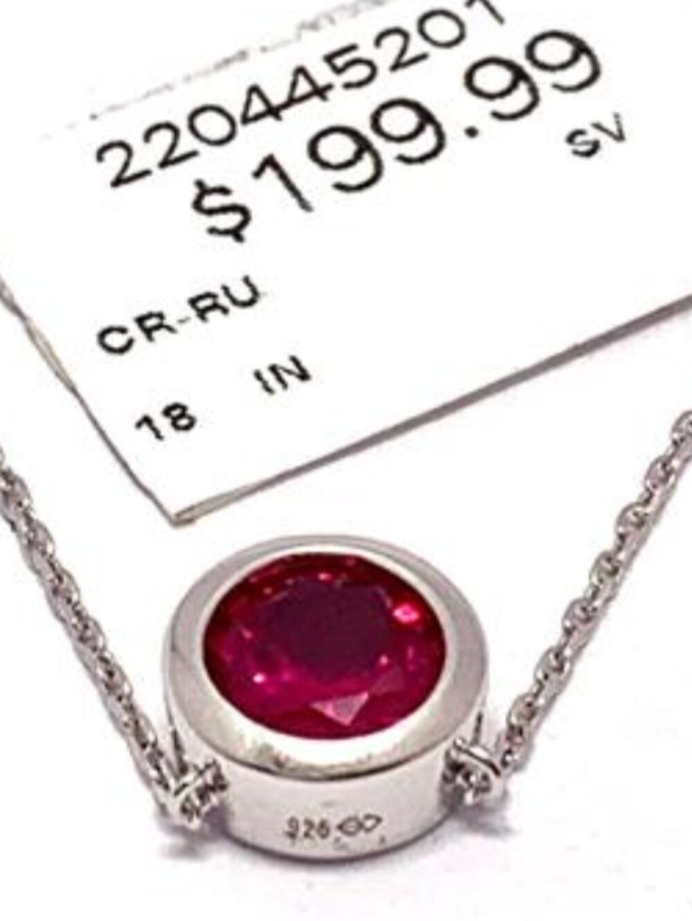 Ruby Necklace. Sterling silver. $199 Retail. - Picture 6 of 6